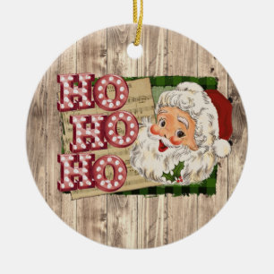 Ornamento De Cerâmica Papais noeis de Vintage Luzes de Marquee Ho Ho Ho
