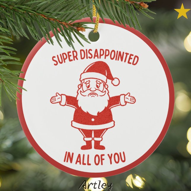 Ornamento De Cerâmica Papais noeis do estilo retrô desapontados Natal (Criador carregado)