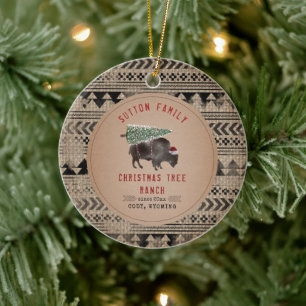 Ornamento De Cerâmica Papais noeis do Ranking da Árvore de Natal Buffal