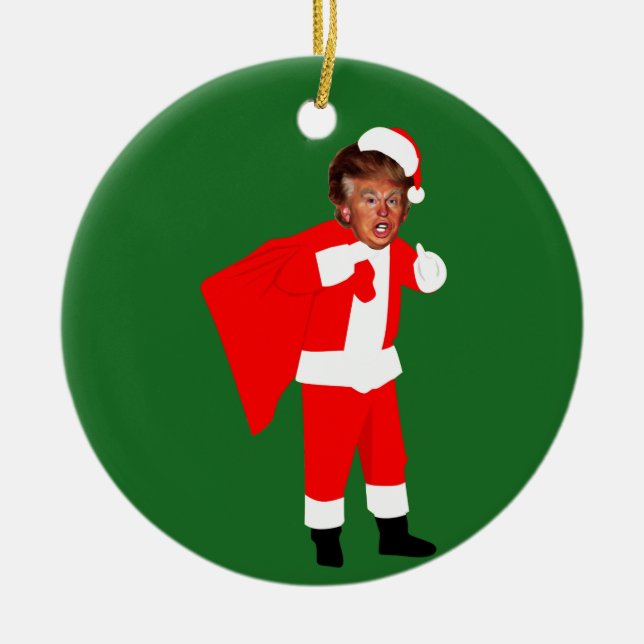 Ornamento De Cerâmica papais noeis do xmas donald trump (Frente)