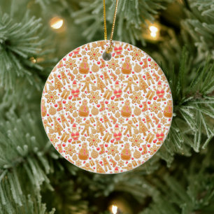 Ornamento De Cerâmica Papais noeis e Biscoitos de Natal com Gingerpão d