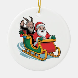 Ornamento De Cerâmica Papais noeis e Natal escuro Mau de Krampus Natal N