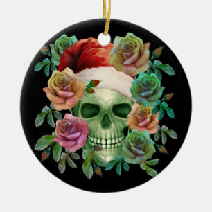 ORNAMENTO DE CERÂMICA PAPAIS NOEIS ENGRAÇADOS CÉRELA VERDE E NATAL FLORA