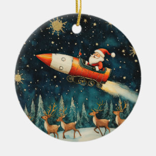 Ornamento De Cerâmica Papais noeis engraçados na véspera de Natal