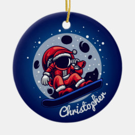 Ornamento De Cerâmica Papais noeis espaciais