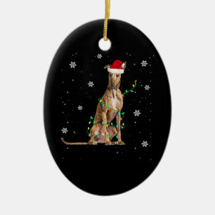 Ornamento De Cerâmica Papais noeis Grátis De Natal De Whippet Xmas