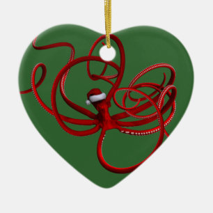 Ornamento De Cerâmica Papais noeis Kraken