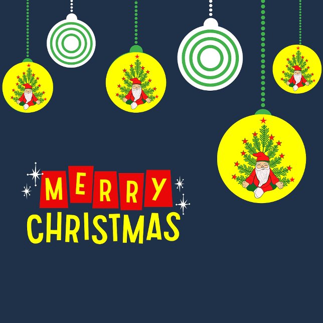 Ornamento De Cerâmica Papais noeis Meditando em Árvore de Natal (Criador carregado)