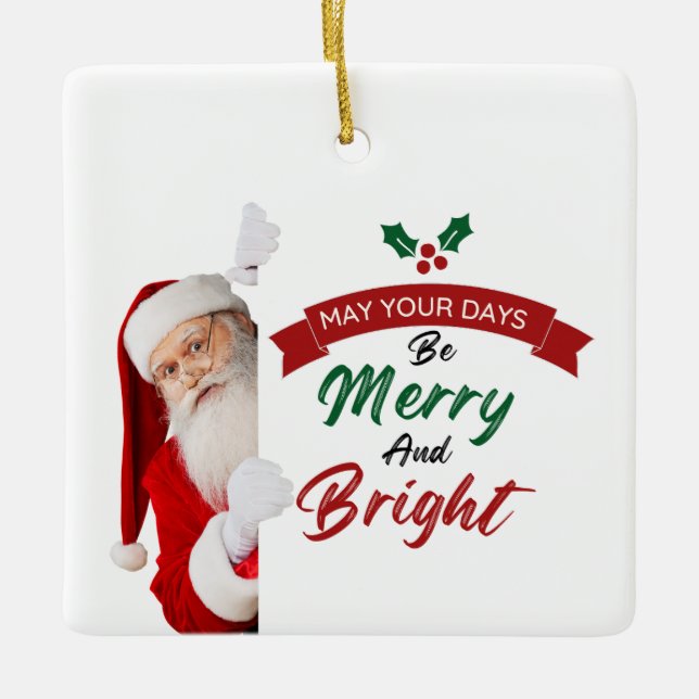 Ornamento De Cerâmica Papais noeis MischieveNatal (Frente)