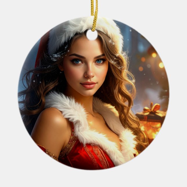 Ornamento De Cerâmica Papais noeis na Prisão de Natal (Frente)