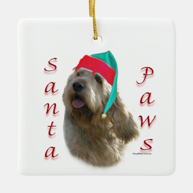Ornamento De Cerâmica Papais noeis Otterhound Paws (Frente)