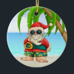 Ornamento De Cerâmica Papais noeis Paradise Beach - SRF<br><div class="desc">Divirta-se com isso. Pense em temas! Jogue com cores de fundo, adicione ou exclua texto e (por um pouco de taxa extra) personalize o verso com imagens, cores, logotipo / informações comerciais, etc.! Lembrem-se, ornamentos não são só para árvores de Natal. Eles ficam bem em sua casa, pendurados sobre uma...</div>