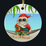 Ornamento De Cerâmica Papais noeis Paradise Beach - SRF<br><div class="desc">Divirta-se com isso. Pense em temas! Jogue com cores de fundo, adicione ou exclua texto e (por um pouco de taxa extra) personalize o verso com imagens, cores, logotipo / informações comerciais, etc.! Lembrem-se, ornamentos não são só para árvores de Natal. Eles ficam bem em sua casa, pendurados sobre uma...</div>