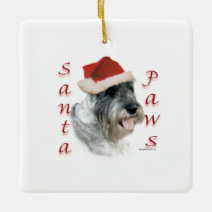 Ornamento De Cerâmica Papais noeis Schnauzer Standard
