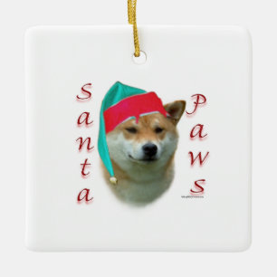 Ornamento De Cerâmica Papais noeis Shiba Inu