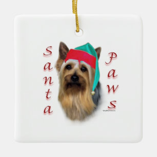 Ornamento De Cerâmica Papais noeis Silky Terrier