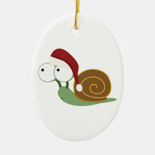 Ornamento De Cerâmica Papais noeis Snail