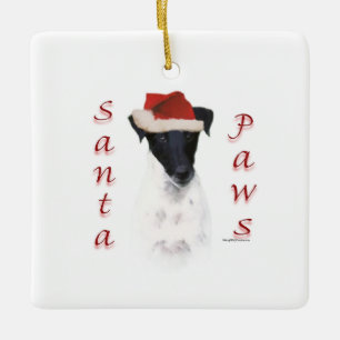 Ornamento De Cerâmica Papais noeis Suaves com Fox Terrier
