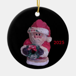 Ornamento De Cerâmica Papais noeis WREATH 2018 COLLECTOR CHRISTMAS