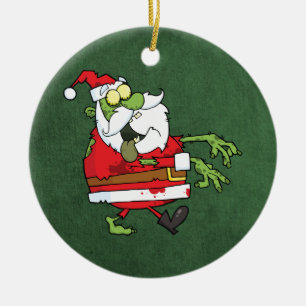 Ornamento De Cerâmica Papais noeis Zombie