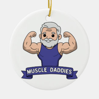 Ornamento De Cerâmica Papaizão Musculoso Kawaii Barbudo Sarado