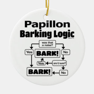 Ornamento De Cerâmica Papillon Barking Logic