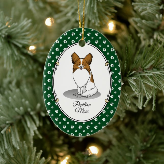 Ornamento De Cerâmica Papillon Mãe Papillon Mamãe (branco e elegante) Ca (Árvore)