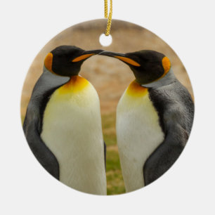 Ornamento De Cerâmica Par de pinguins-reis, Malvinas