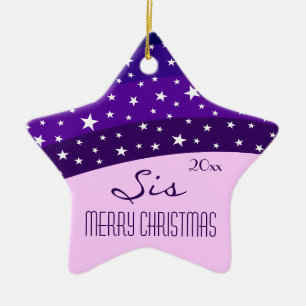 Ornamento De Cerâmica Para meu Natal Irmã-Lunático da estrela do céu