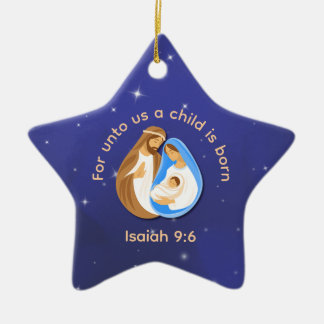 Ornamento De Cerâmica Para Nós Um Filho Nos É Dado Estrela Natal