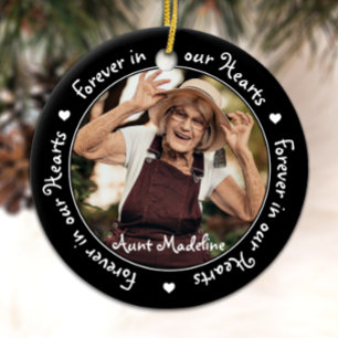 Ornamento De Cerâmica Para sempre em nossos corações Memoriais de foto