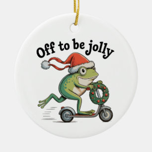 Ornamento De Cerâmica Para Ser Alegre Natal Xmas Sapatinho de Roda de Rã
