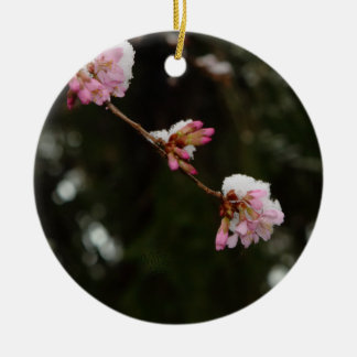 Ornamento De Cerâmica "Para ver a cereja pendurada com neve" - um E