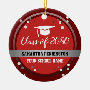 Ornamento De Cerâmica Parabéns de graduação Confetti