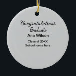 Ornamento De Cerâmica parabéns formando adicionar nome classe ano<br><div class="desc">Design</div>