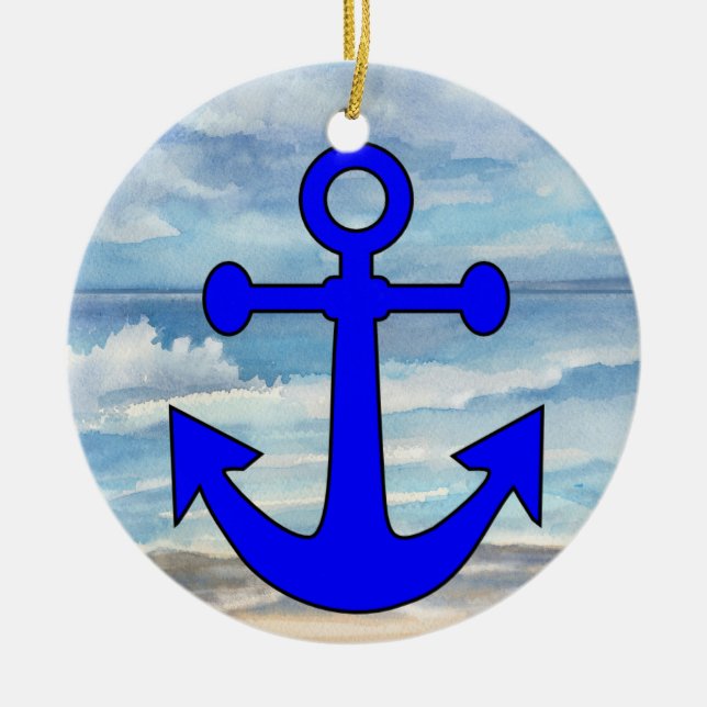 Ornamento De Cerâmica Paradise Beach Anchor (Frente)