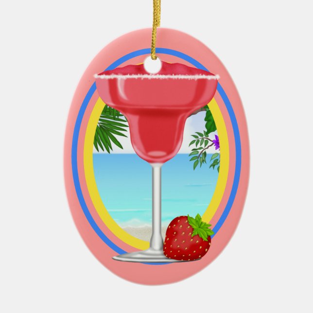 Ornamento De Cerâmica Paraíso Cocktail (Frente)