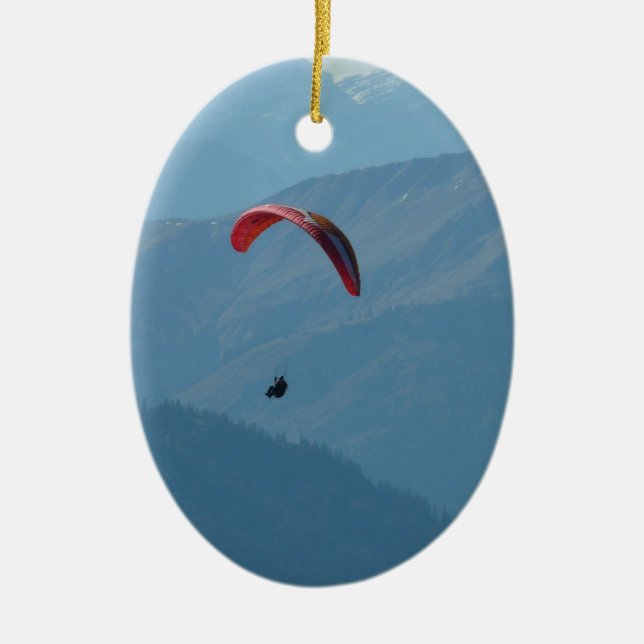 Ornamento De Cerâmica Parapente suíço (Frente)