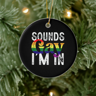 Ornamento De Cerâmica Parece Gay Estou No Mês do Orgulho da Bandeira LGB