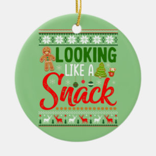 Ornamento De Cerâmica Parecia Um Biscoito De Natal Engraçado.