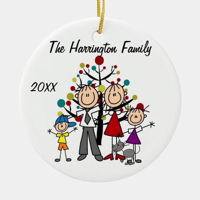 Ornamento De Cerâmica Parentes Familiares Personalizados, Rapariga, Meni (Frente)