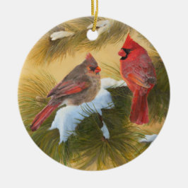Ornamento De Cerâmica Pares de cardeais