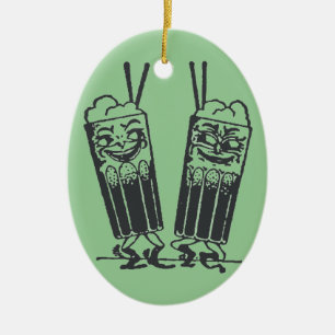 Ornamento De Cerâmica Pares felizes de sodas