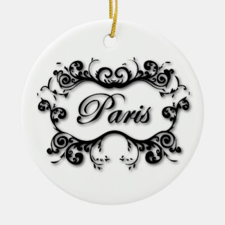 Ornamento De Cerâmica Paris com Scrolls