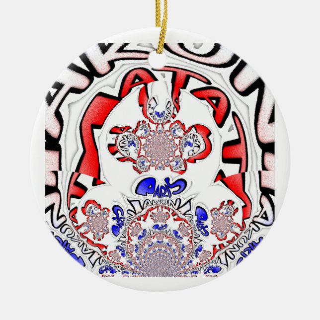 Ornamento De Cerâmica Paris é uma bela citação de texto design (Frente)