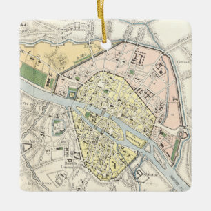 Ornamento De Cerâmica Paris, France: Histórico, mapa do vintage