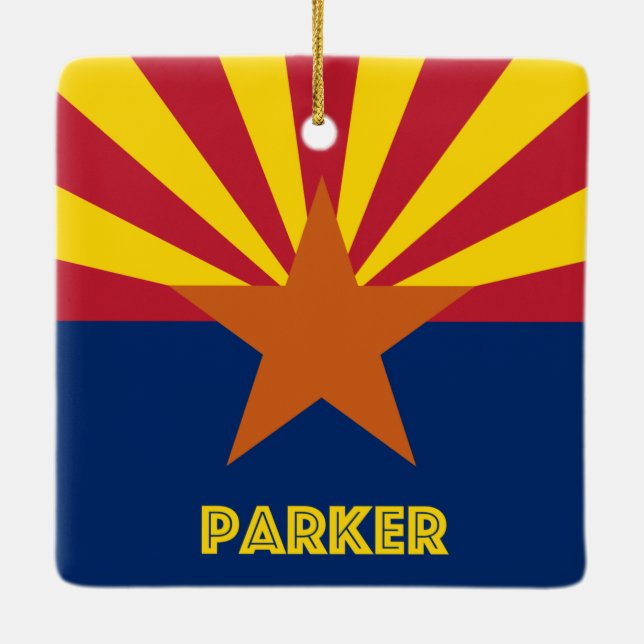 Ornamento De Cerâmica Parker AZ Flag (Verso)