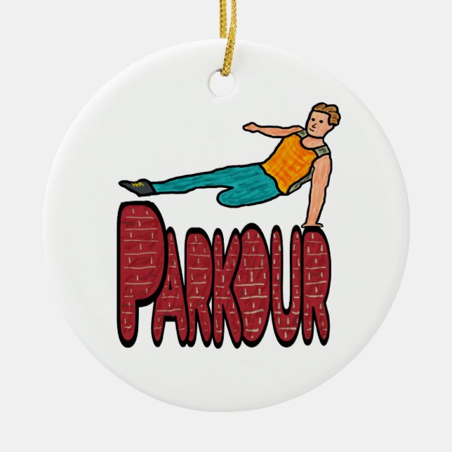 Ornamento De Cerâmica Parkour (Frente)