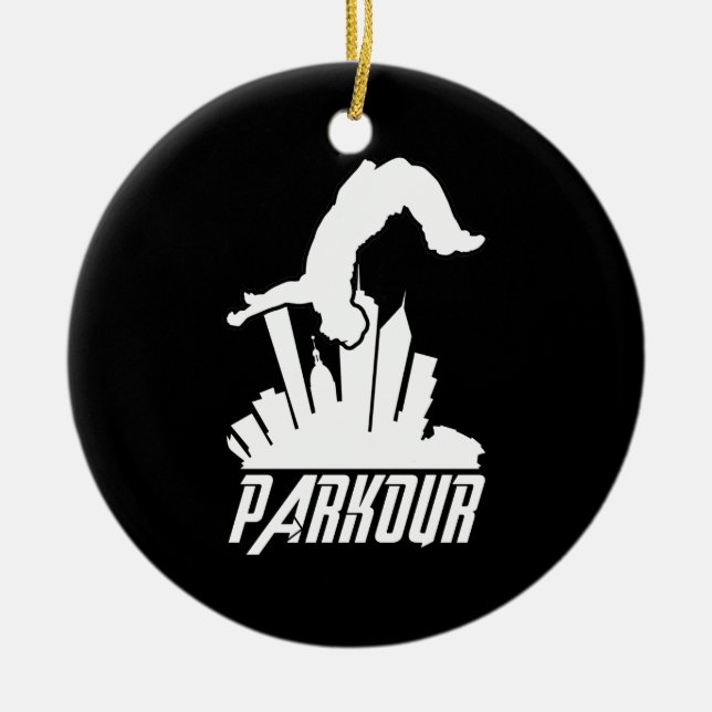 Ornamento De Cerâmica Parkour Freerunner Parkour Runner (Frente)