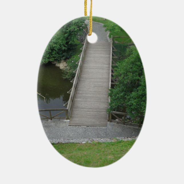 Ornamento De Cerâmica Parque de Fotografia Natural Árvores Verdes (Verso)